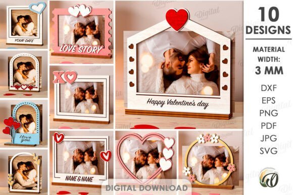 Valentines Day Photo Frames Bundle 138109995 Creativo Digital